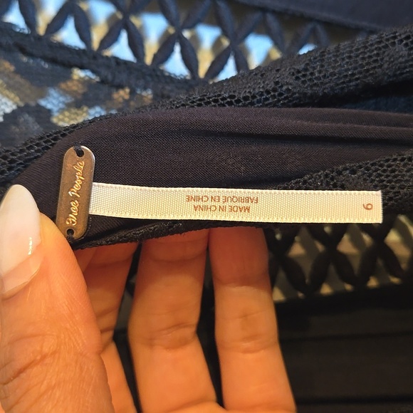 Free People Anastasia Lace Crochet Lined  Fairy Goth Emo Sleeveless Maxi Dress - Picture 15 of 16